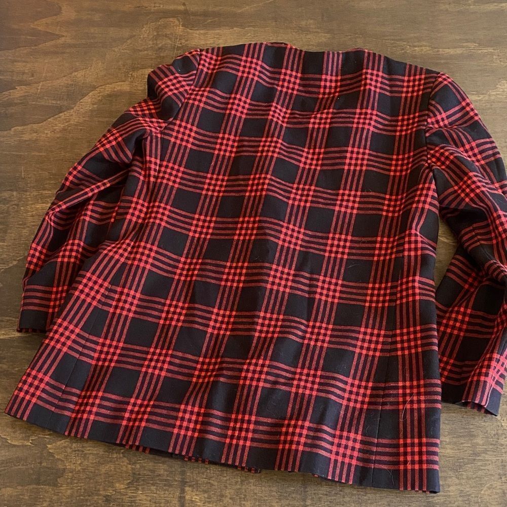 Vintage Worthington Red and Black Checkered Double Button Blazer - Picture 6 of 8